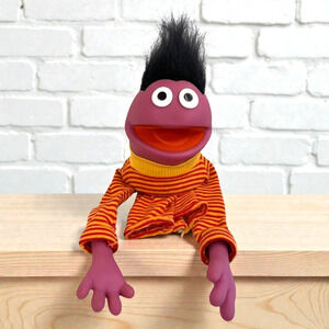 Sesame Street Roosevelt Hand Puppet Vintage Plush Purple Vinyl Jim Henson READ